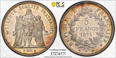 1875-A 5 Fr Gad-745a F-334 AU55