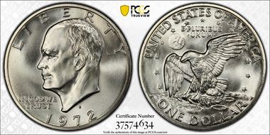 1972-S $1 Silver MS67