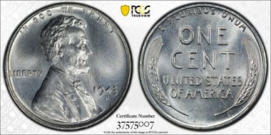 1943-S 1C MS68
