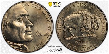 2005-D 5C Speared Bison MS65