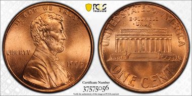 1995 1C Doubled Die Obverse MS68RD