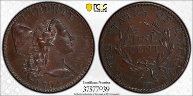 1794 1C S-41, Abrupt Hair AU55BN