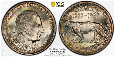 1927 50C Vermont MS66+