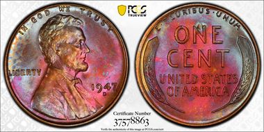 1947-D 1C MS64RB