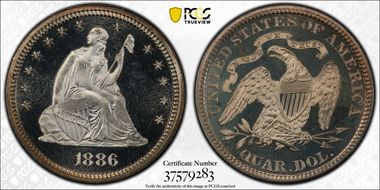 1886 25C PR67DCAM