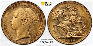1886-M Sov S-3857C St. George AU58