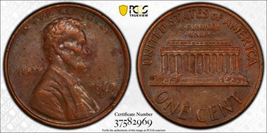 1969-S 1C Doubled Die Obverse AU53BN