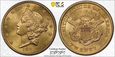 1860 $20 MS62