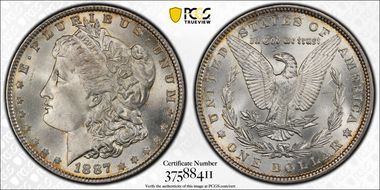 1887 $1 MS67+