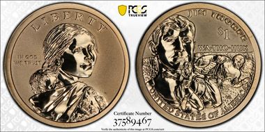 2018-S $1 Native American, Reverse Proof 50th Anniversary Set PR69