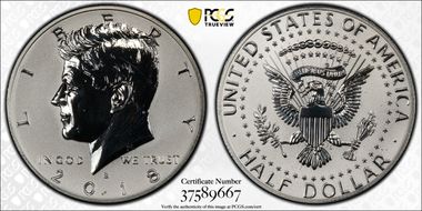 2018-S 50C Reverse Proof Silver 50th Anniversary Set PR69