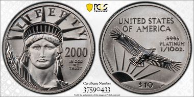 2000 $10 Statue of Liberty MS70