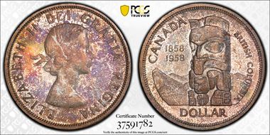 1958 S$1 British Columbia MS64