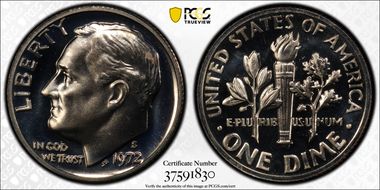 1972-S 10C PR68CAM