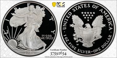 2005-W $1 Silver Eagle PR69DCAM