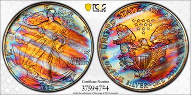 1990 $1 Silver Eagle MS67