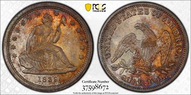 1839 25C No Drapery MS66+