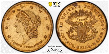 No Date Tk $20 Compos. Spiel-Marke Brass 34mm MS61