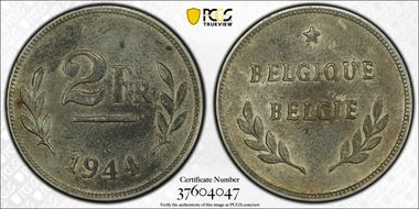 1944 2 Fr KM-133 Allied Occupation MS62