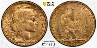 1905 20 Fr Gad-1064 F-534 MS64
