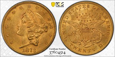 1873 $20 Open 3, DDO, FS-101 MS63