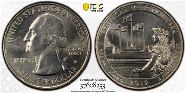 2019-W 25C American Memorial NP Early Find MS65