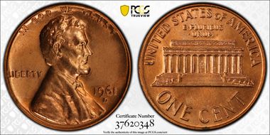 1961-D 1C D/Horiz D, FS-501 MS65RD