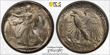 1917-S 50C Reverse MS64