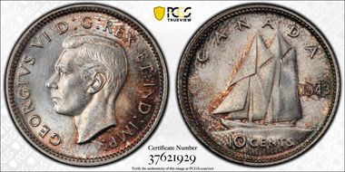 1943 10C MS65