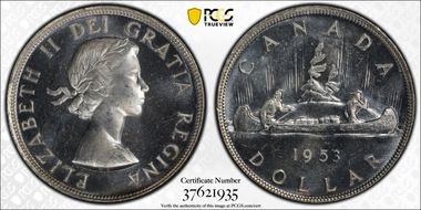 1953 S$1 No Strap, FWL MS66