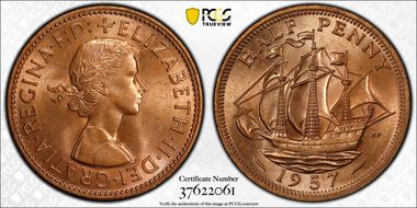 1957 1/2D S-4158 MS64RD