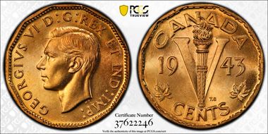 1943 5C Tombac MS65+