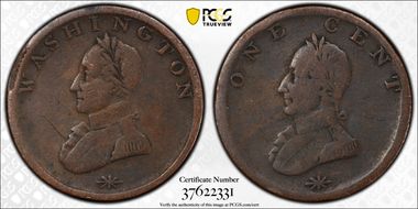 (ca. 1820) Tkn 1C Washington Double Head VG10BN