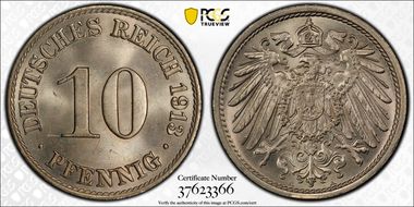 1913-A 10 Pfg J-13 MS66