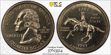 1999-D 25C Delaware MS66