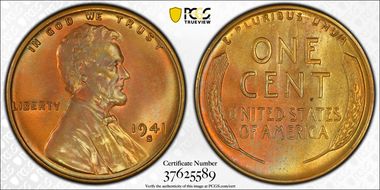 1941-S 1C MS65RB