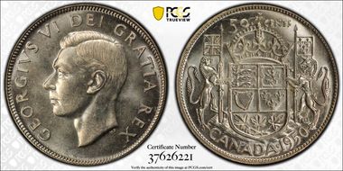 1950 50C No Design in 0 MS65