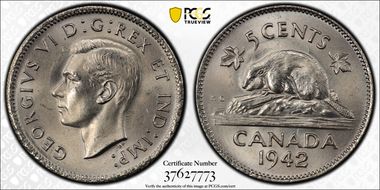 1942 5C Nickel MS66