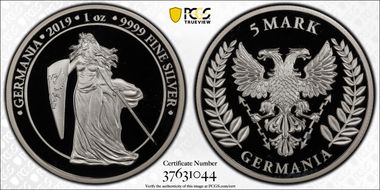 2019 "5 Mk" Germania - Fantasy Issue Ag PR69DCAM