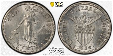 1909-S 10C MS62