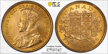 1914 $5 Gold Reserve MS64