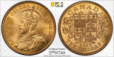 1913 $10 Gold Reserve MS64