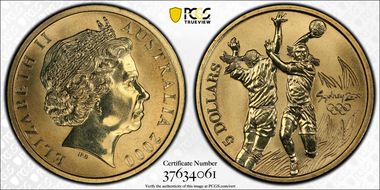 2000 (1998) $5 Olympic-Handball MS69