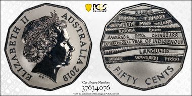 2019 50C Indigenous Languages  Frosted Uncirculated MS69