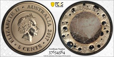 2017 5C Planetary Coins Mercury Colorized MS70