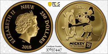 2018 $250 Mickey - The True Original 90th Anniversary PR69DCAM