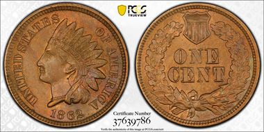 1862 1C AU58