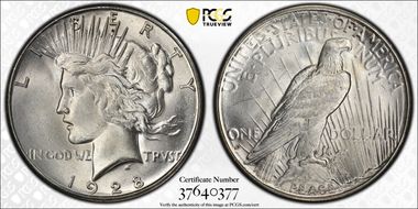 1928-S $1 VAM 3 Doubled Motto MS63