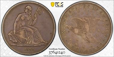 1836 $1 J-60 Original, Alignment IV PR40