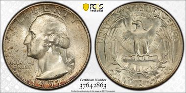 1951-S 25C MS66+